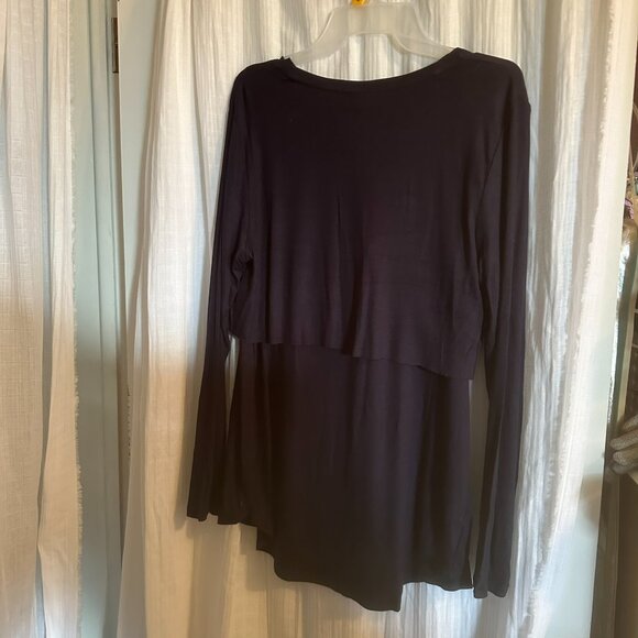 Nursing shirt, Breastfeeding,Navy, Time & Tru, Large, Dbl layer, Raw edge hem - Picture 5 of 10